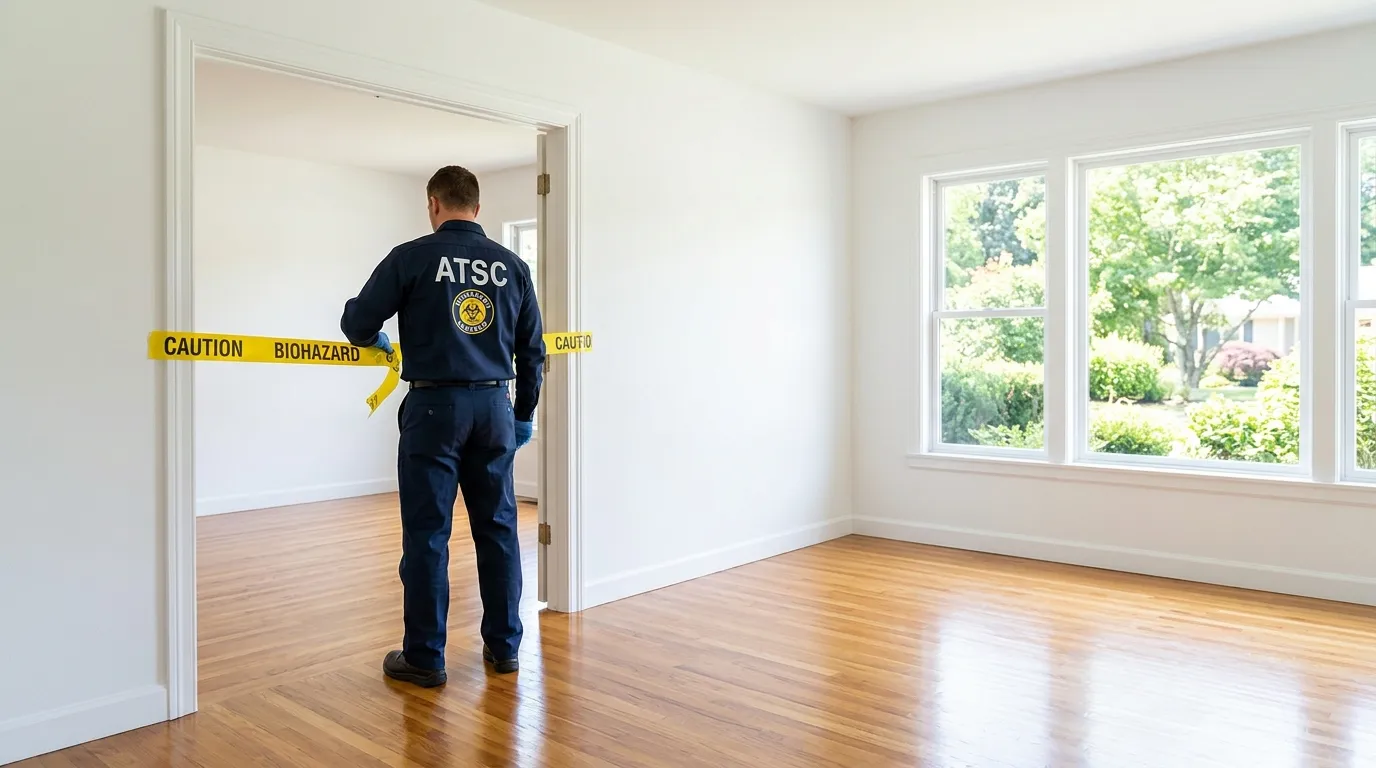 Certified biohazard cleanup crew performing Trauma Scene Cleanup in Combee Settlement